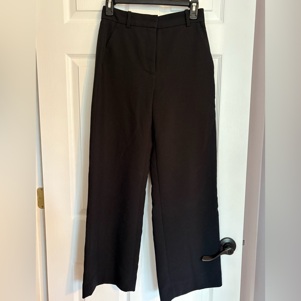 ABERCROMBIE & FITCH Tailored High Rise Wide Leg Pant size 25 black trousers